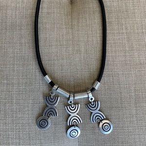Pewter Necklace w/ Black Silk Cord